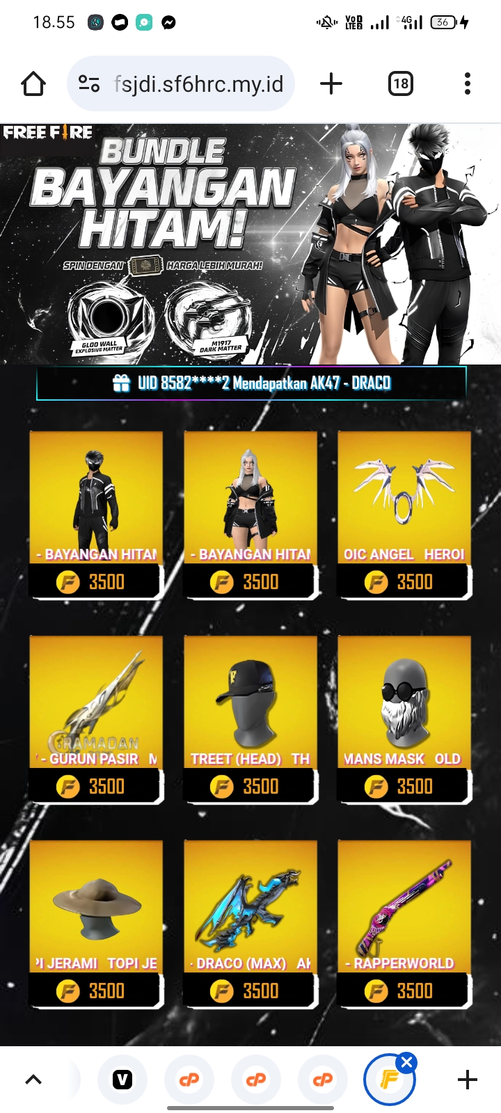 FF BUNDLE BAYANGAN HITAM