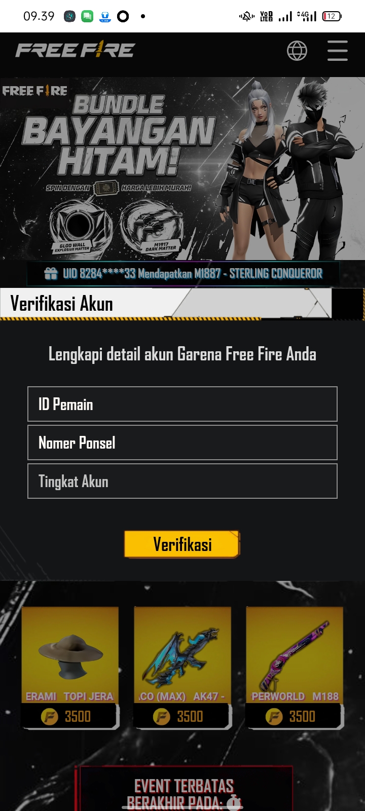 FF BUNDLE BAYANGAN HITAM