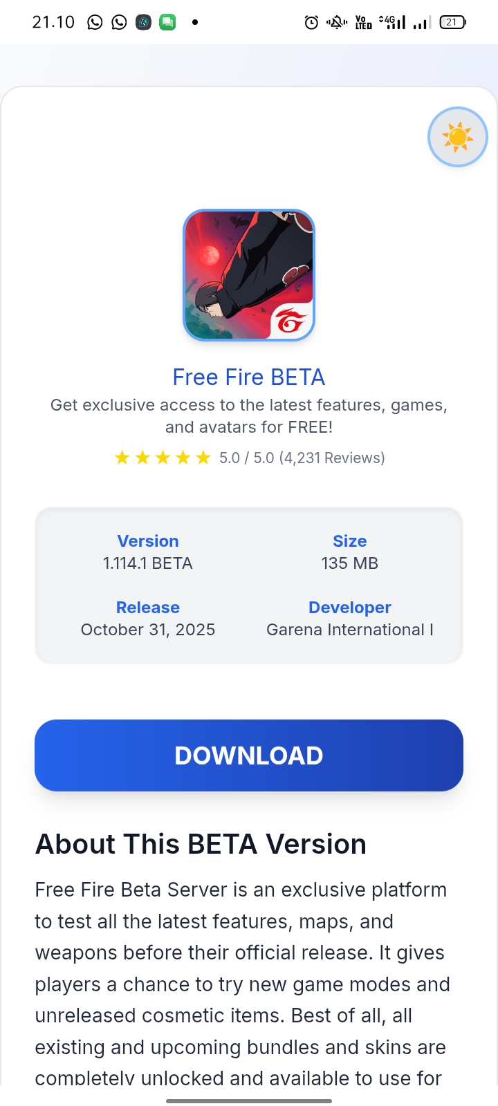 FREE FIRE BETA